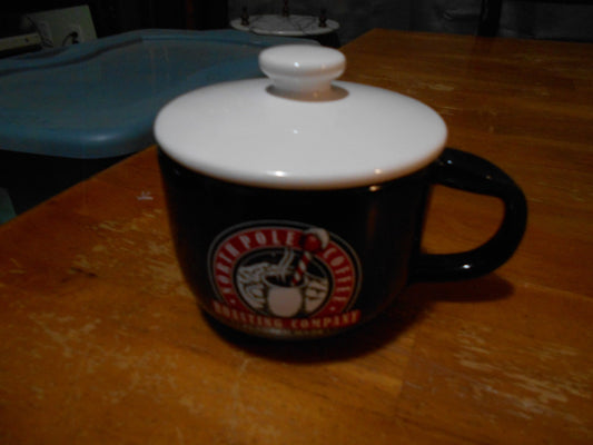Porcelain North Pole Large Coffee Mug W/ Cover