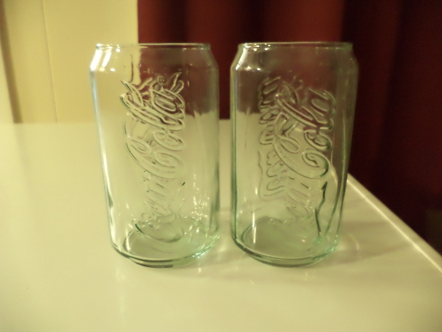 Two Coke Cola  Glasses Shaped like a can