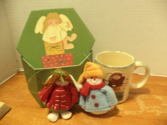 LTD Commodities Angel Lady Mug w/ 2 Small Plush Angel Hangers
