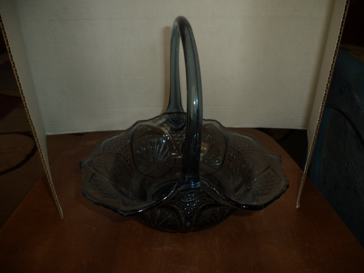 Heavy Blue Candy Dish With Handle