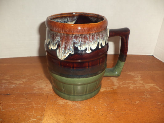 Drip Glaze Barrel Beer Mug