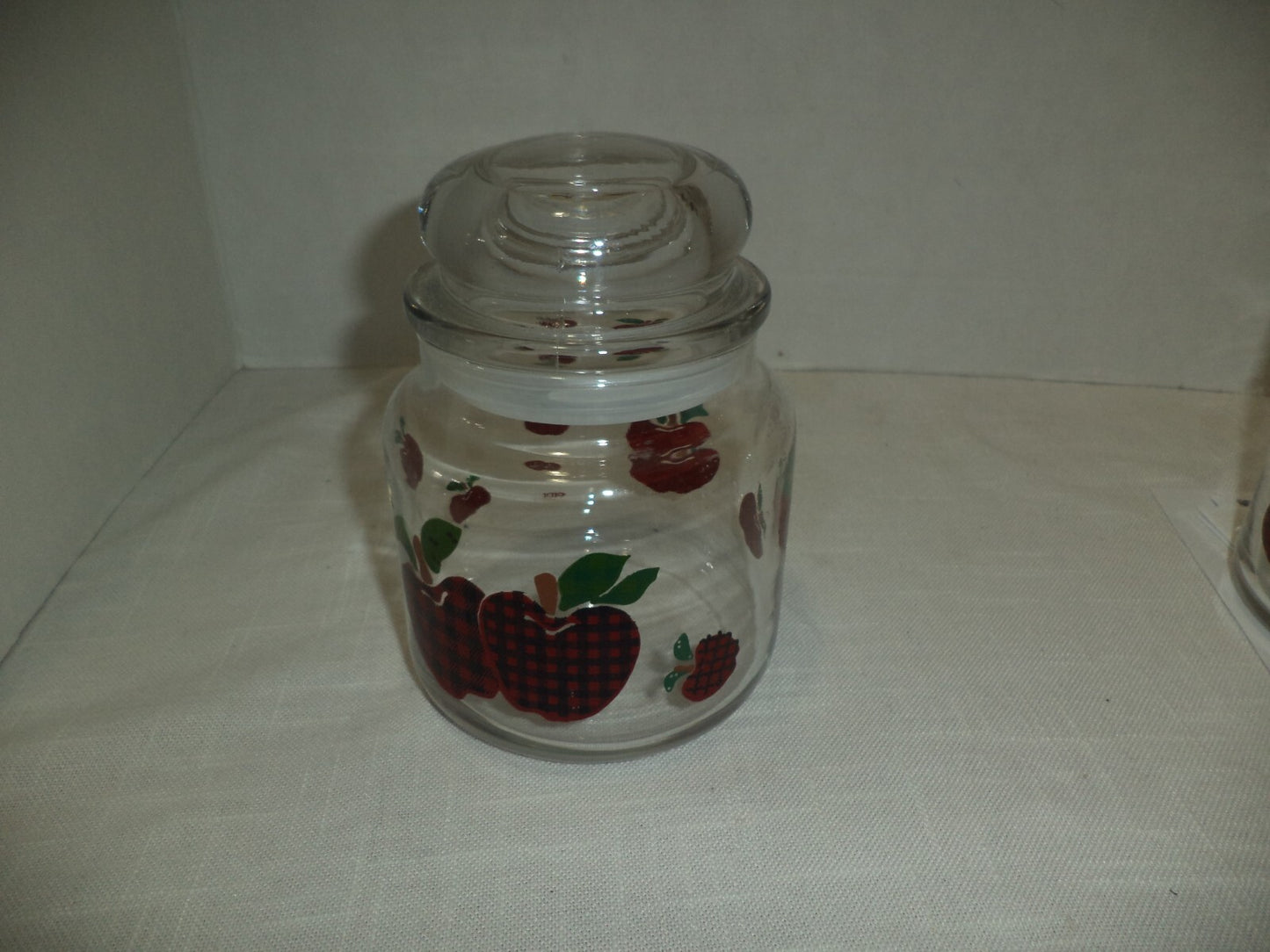 Three Glass Cherry Design Jars