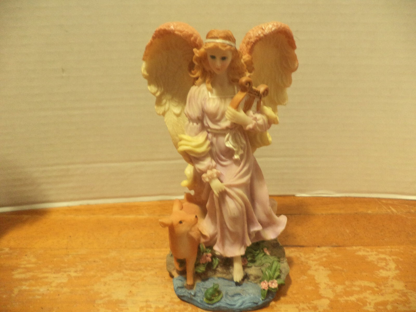 Dillard,s Resin Angel W/Fawn & Frog Figurine