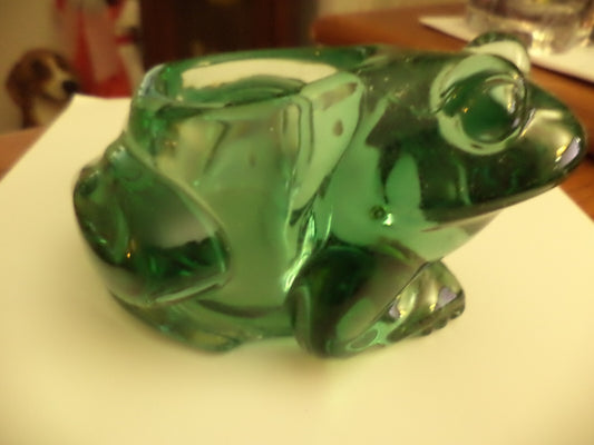 Indiana Green Frog Candle Holder