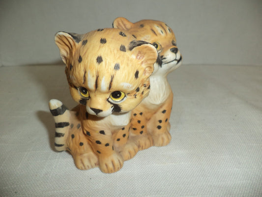 Three Enesco Endangered Young Ums Cheetah Figurines