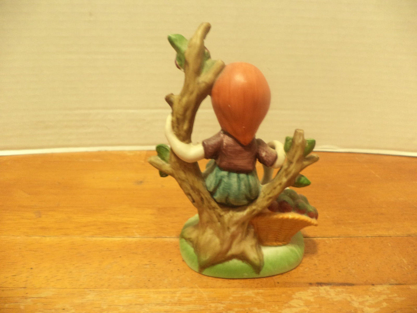 Girl Sitting In A Apple Tree Feeding A Duck Figurine