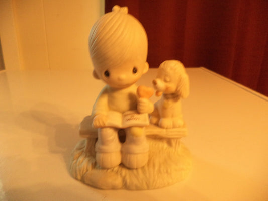 Enesco Jonathan & David Boy W/ Puppy Figurine
