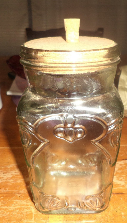 Vintage Aqua Tone Jar W/ Cork Lid
