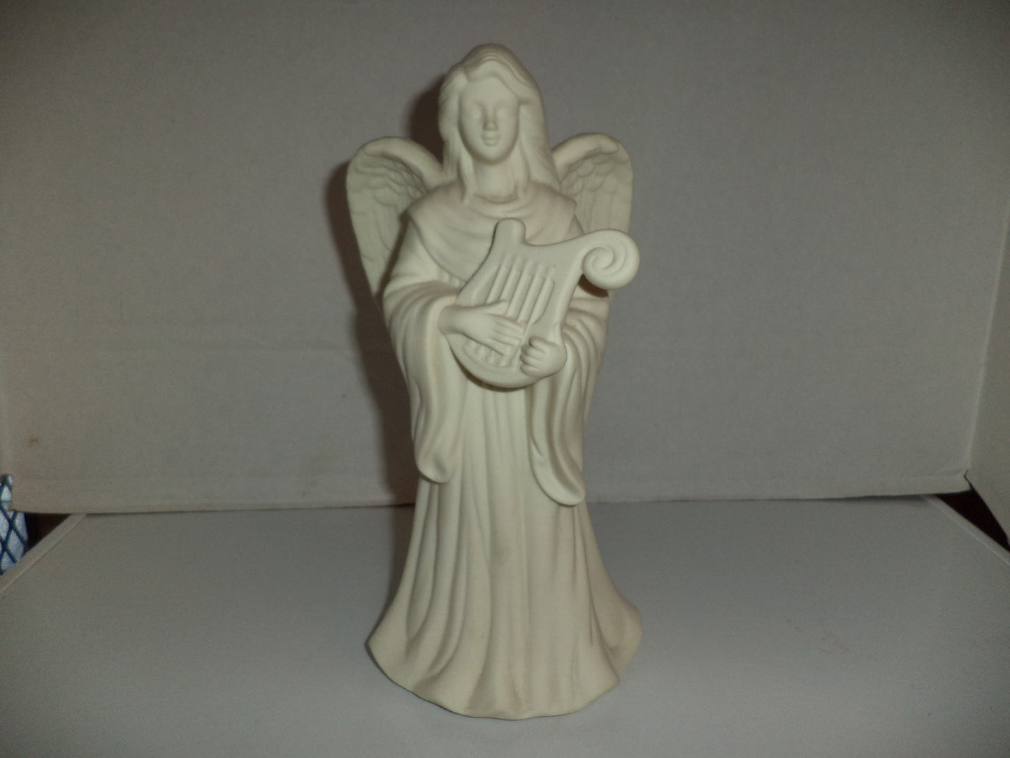 Vintage Angel Taper Holder W / Harp