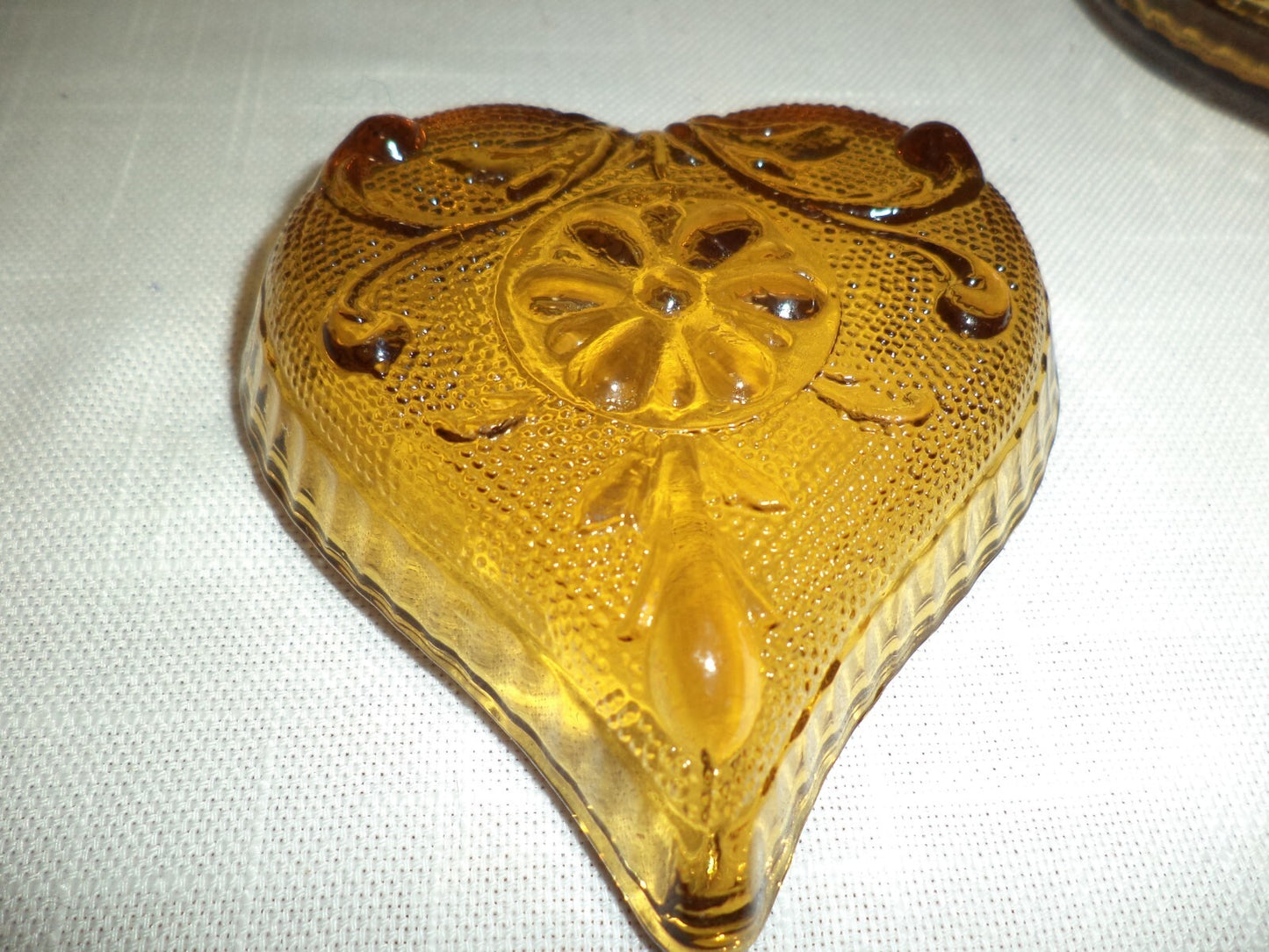 4 Indiana Tiara Amber glass Trinket/ Ring Dishes