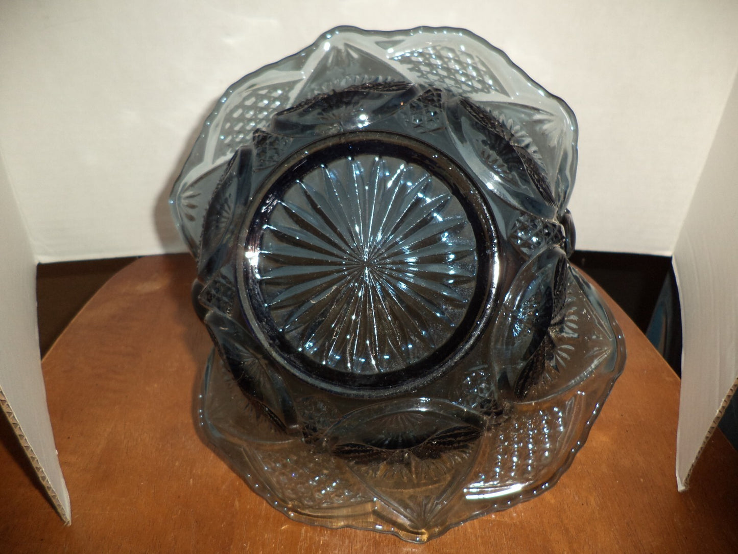 Heavy Blue Candy Dish With Handle