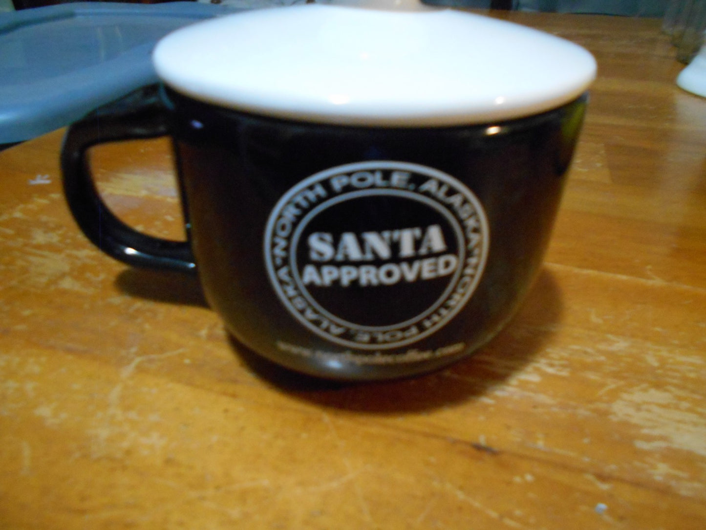 Porcelain North Pole Large Coffee Mug W/ Cover