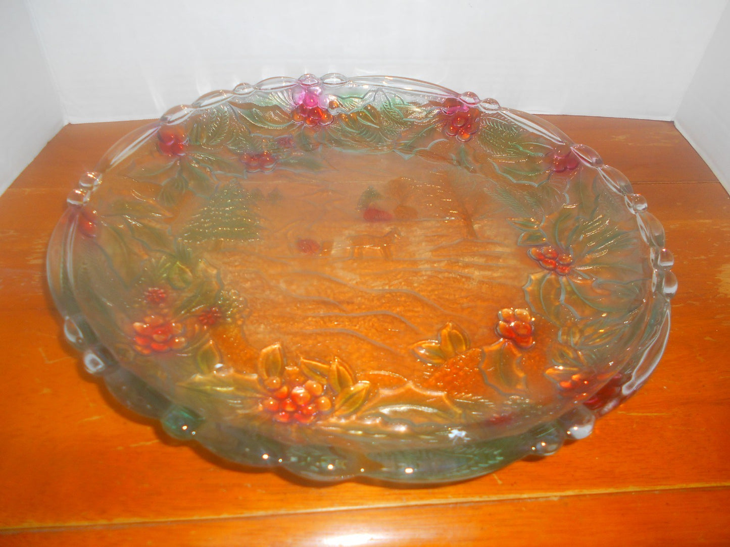 Heavy Glass Christmas Tray