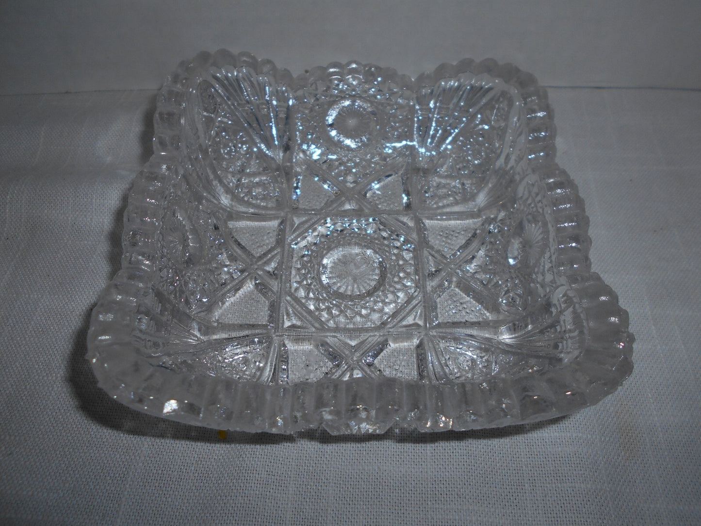 Lead Crystal Vintage Square Dish