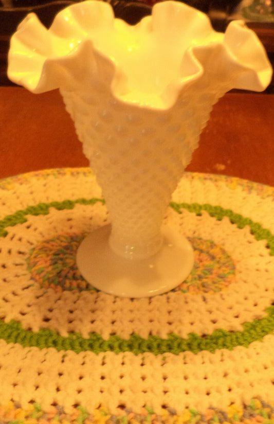 Fenton Milk Glass Vase