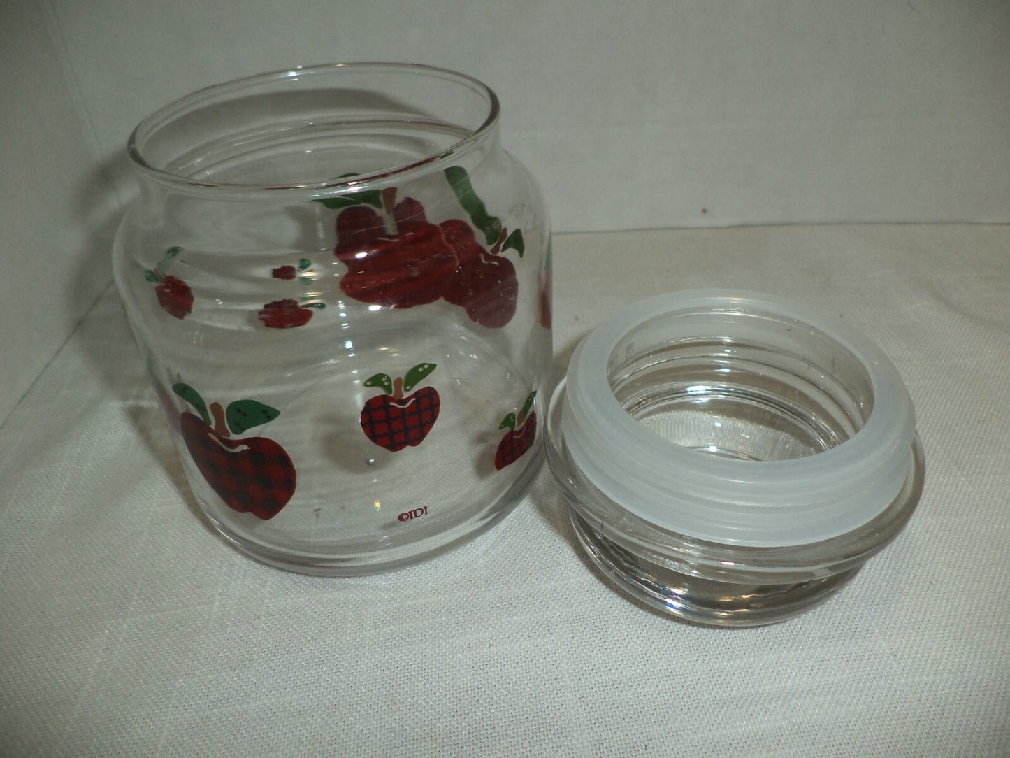 Three Glass Cherry Design Jars