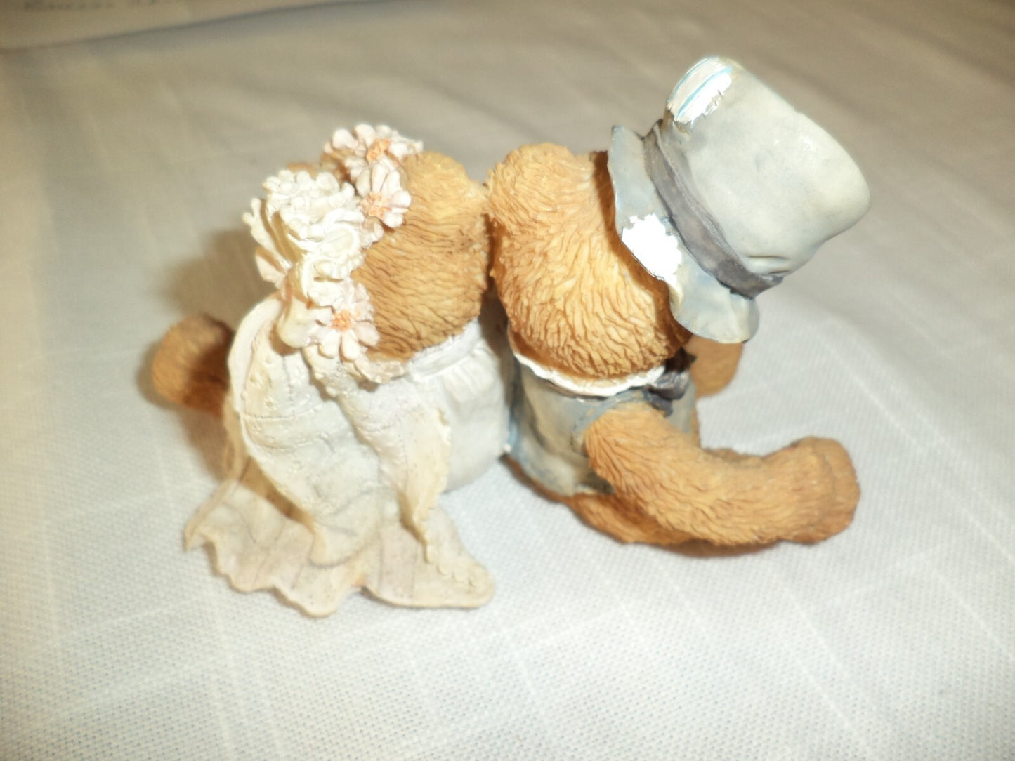Cherished Teddies 1992 LOVE BEARS  ROBBIE & RACHAEL FIGURINE Bride Groom