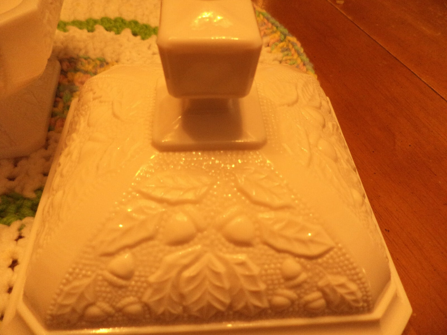 Jeannette Pink Milk Glass Covered Candy Dish