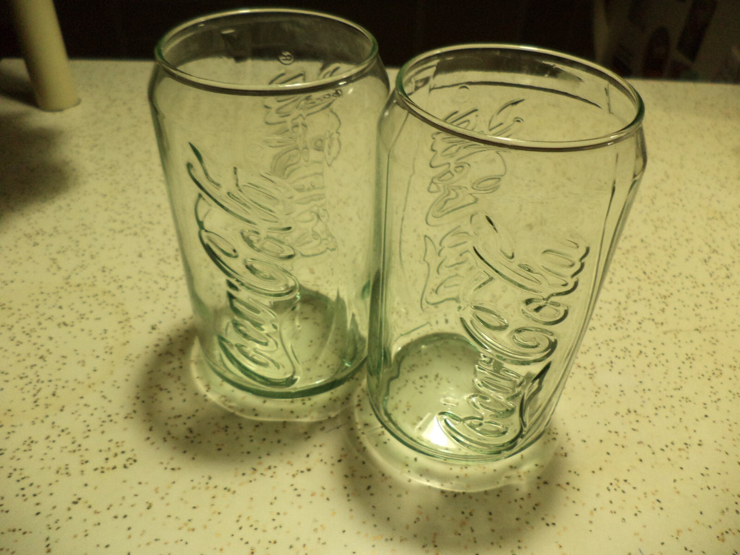 Two Coke Cola  Glasses Shaped like a can