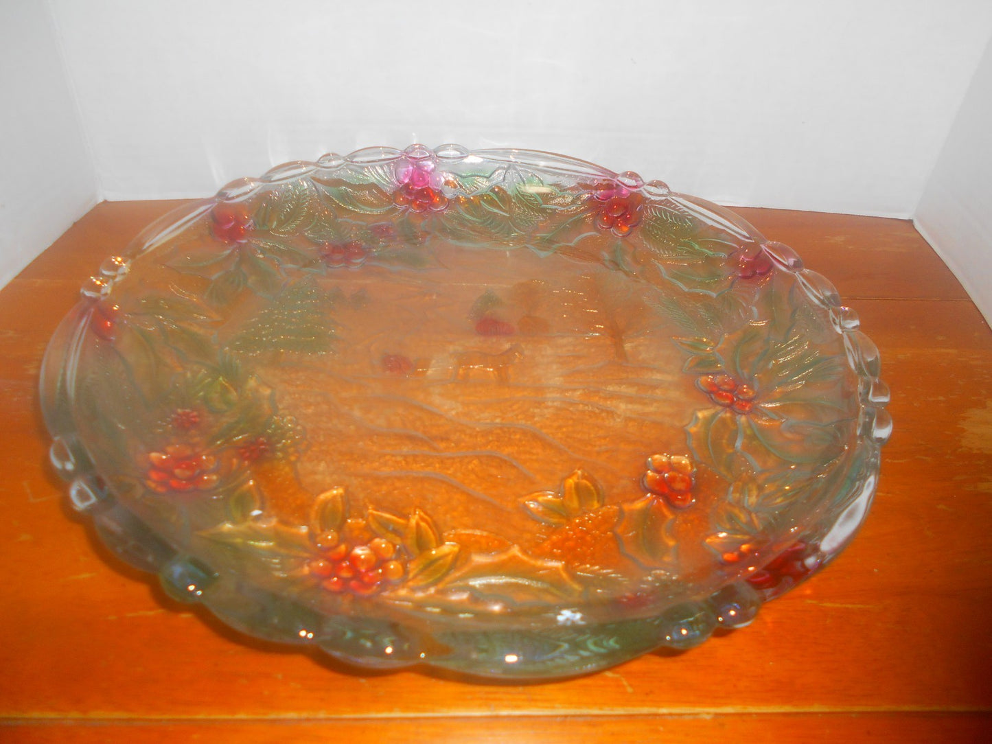 Heavy Glass Christmas Tray