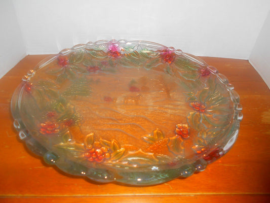 Heavy Glass Christmas Tray