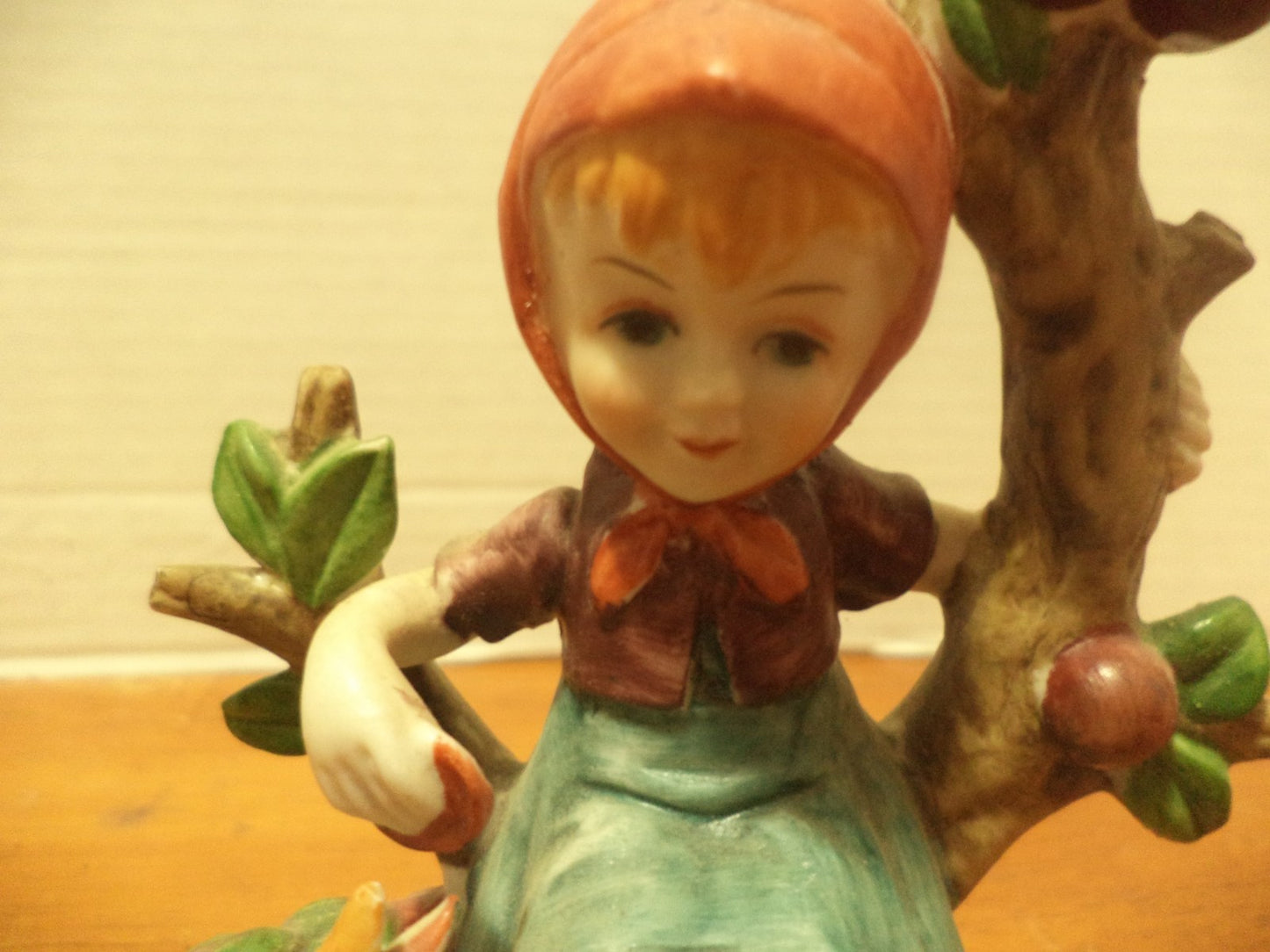 Girl Sitting In A Apple Tree Feeding A Duck Figurine