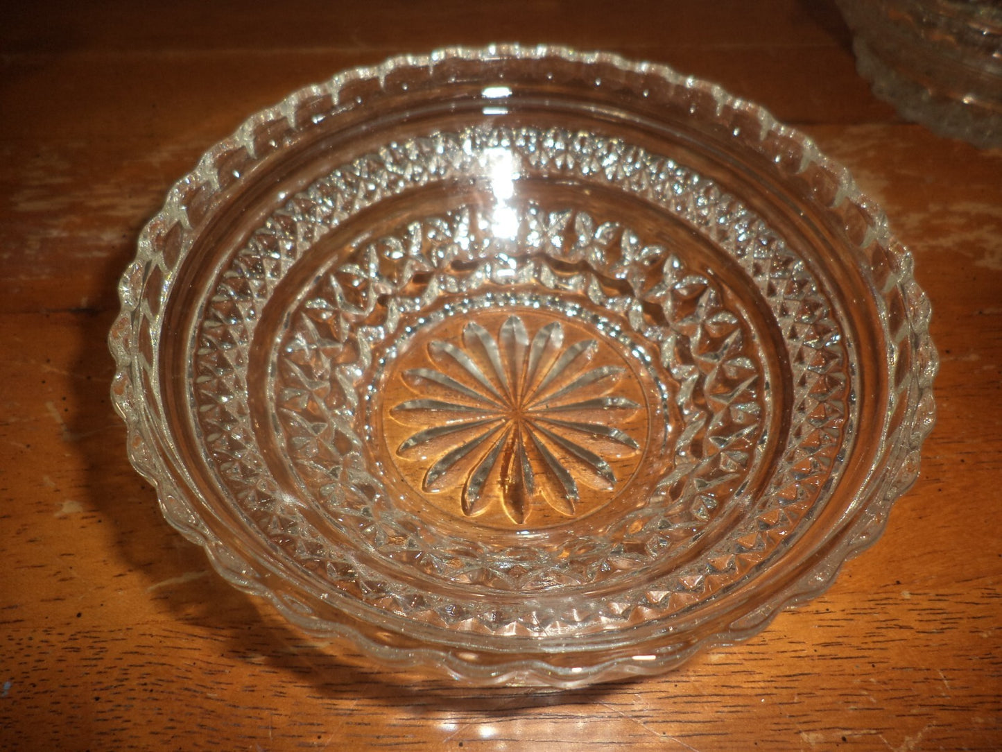 2 Anchor Hocking Pressed Glass Multi Patterned Round Bowl