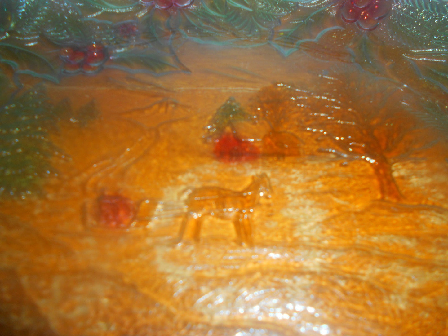 Heavy Glass Christmas Tray