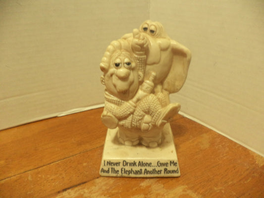 R&W Berries #9130 I Never Drink Alone Elephant Figurine