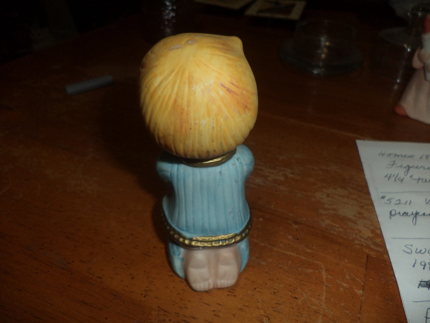 Vintage Homco Porcelain Kneeling Praying Little Boy 5211 Figurine