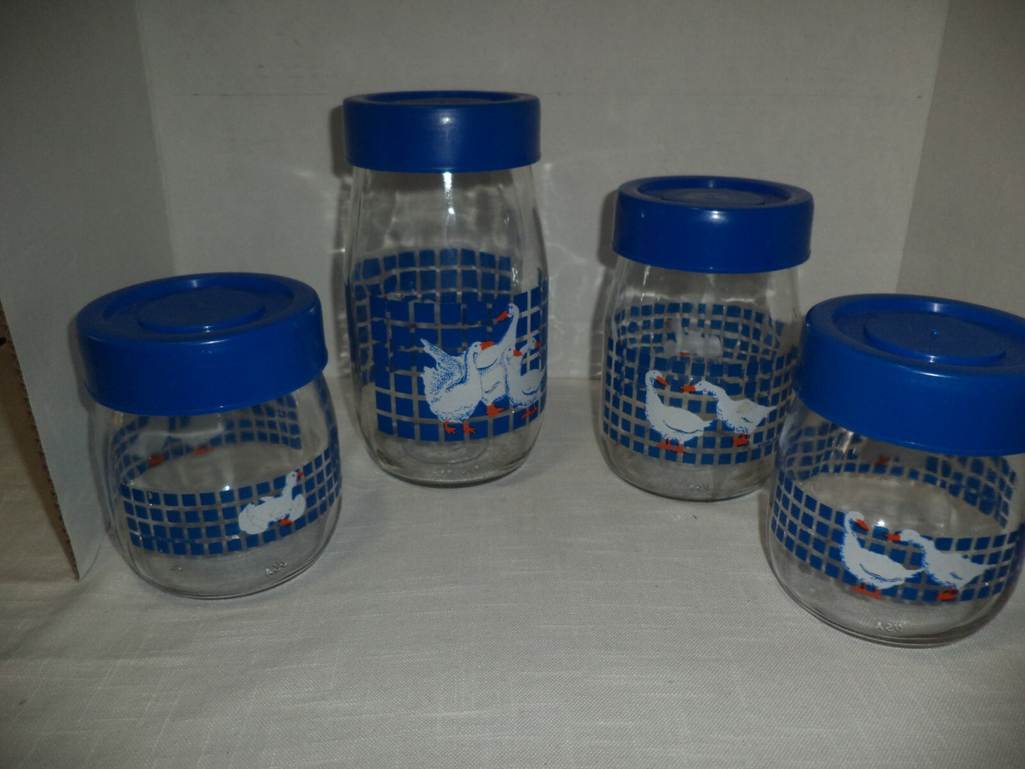 Carlton Glass Duck Design Jars