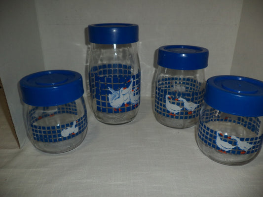 Carlton Glass Duck Design Jars