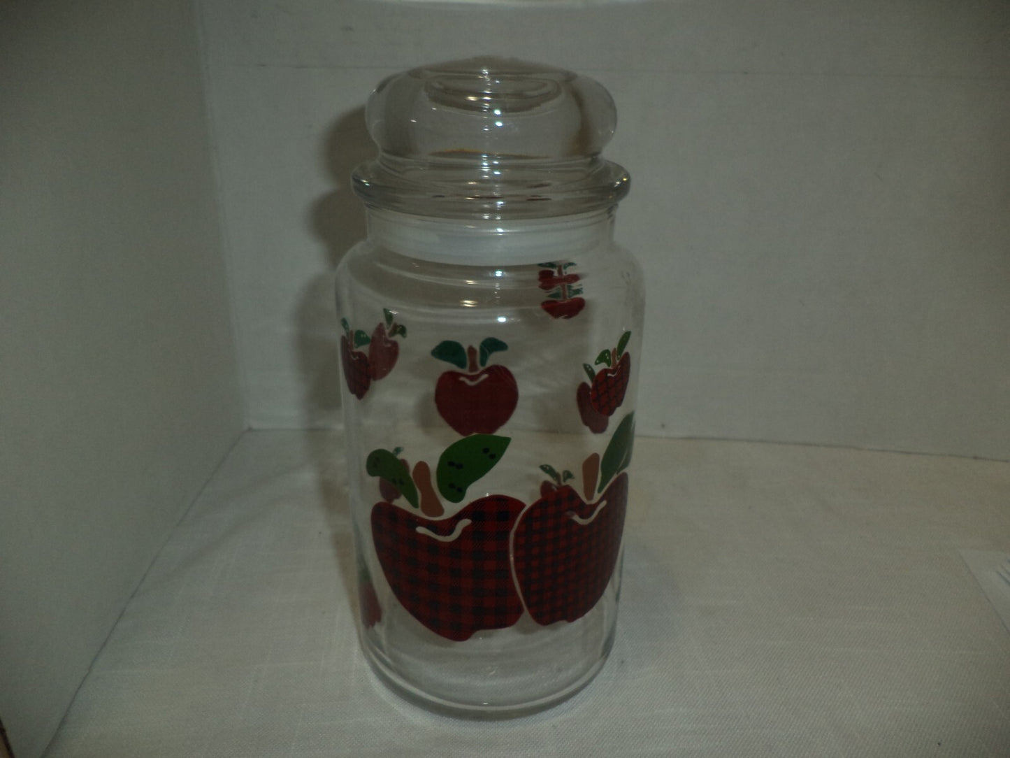 Three Glass Cherry Design Jars