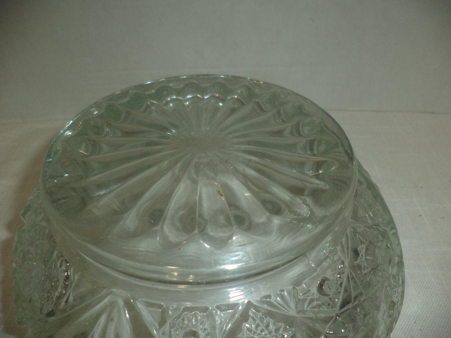 Pressed Scalloped Sawtooth Cut Glass Bowl