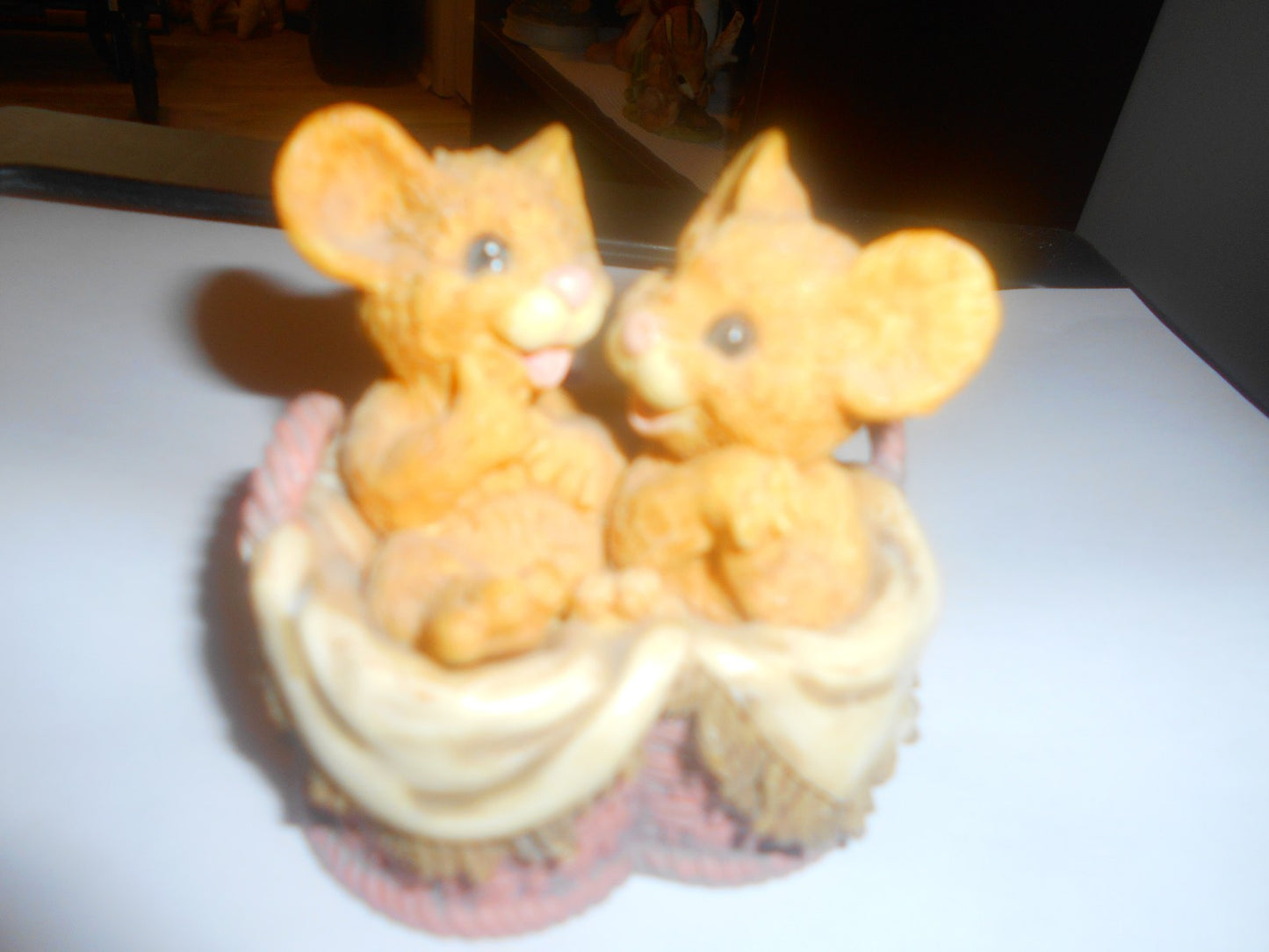 2 Resin Mice Figurines 1990