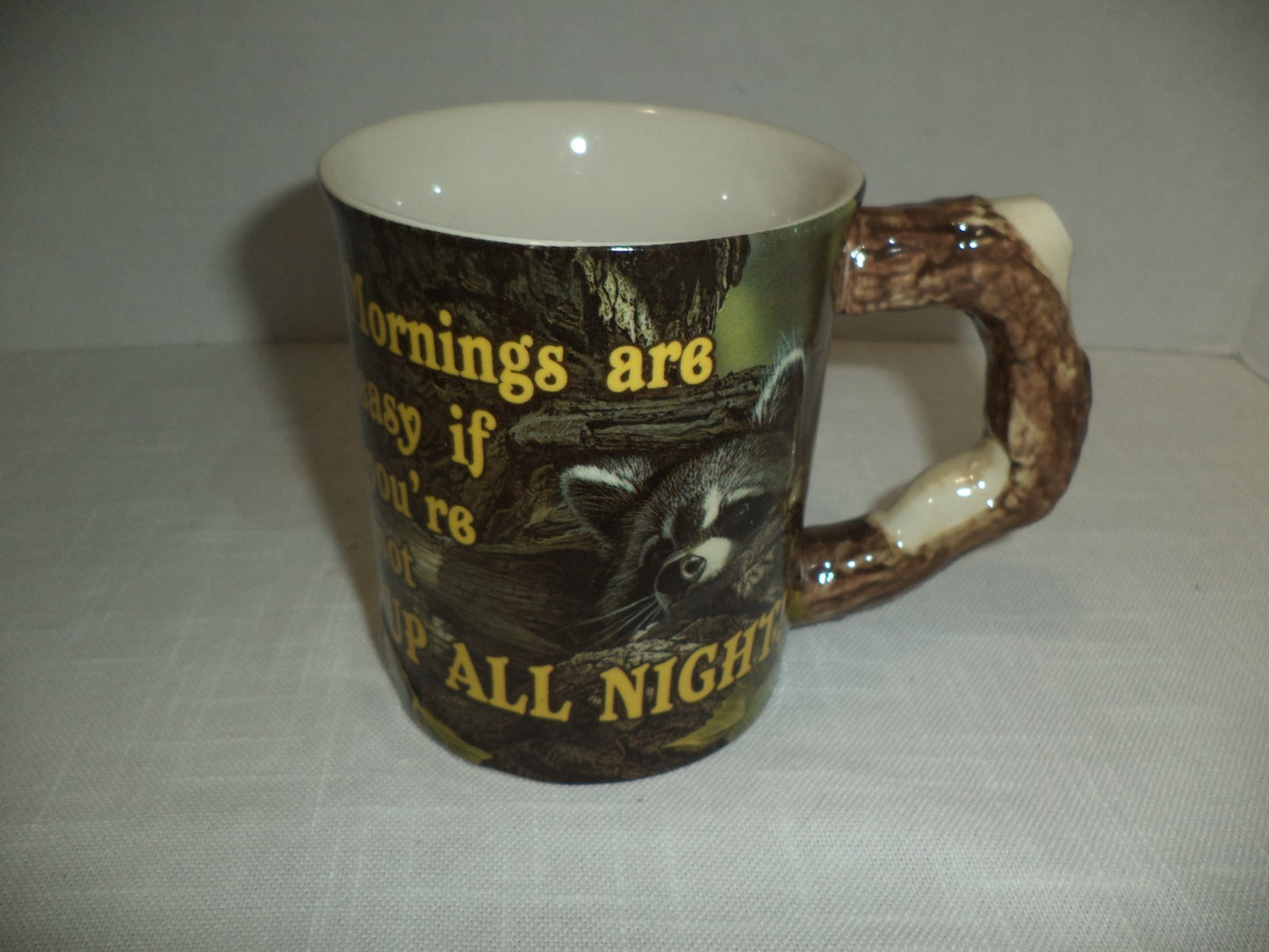 Wild Wings Raccoon Sculpted Mug Scot Storm “Hiding Place” Nature Animals funny