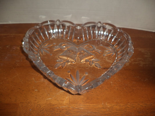Mikasa Cut Glass Heart Candy Dish