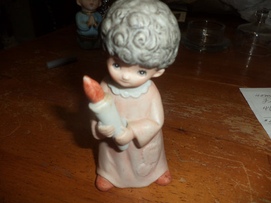 Vintage HOMCO Childrens' Nativity Christmas Figurine Boy with Candle