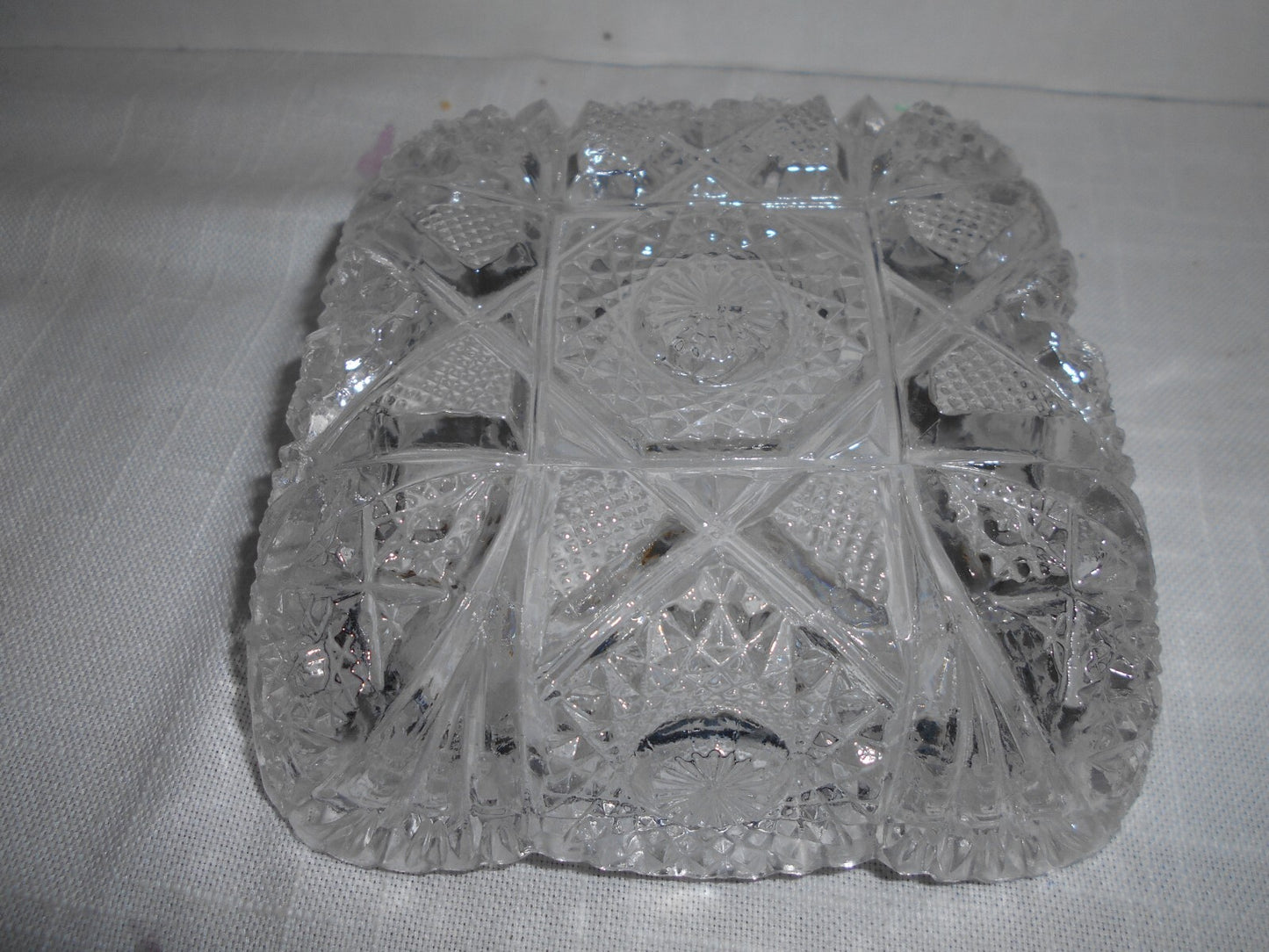 Lead Crystal Vintage Square Dish