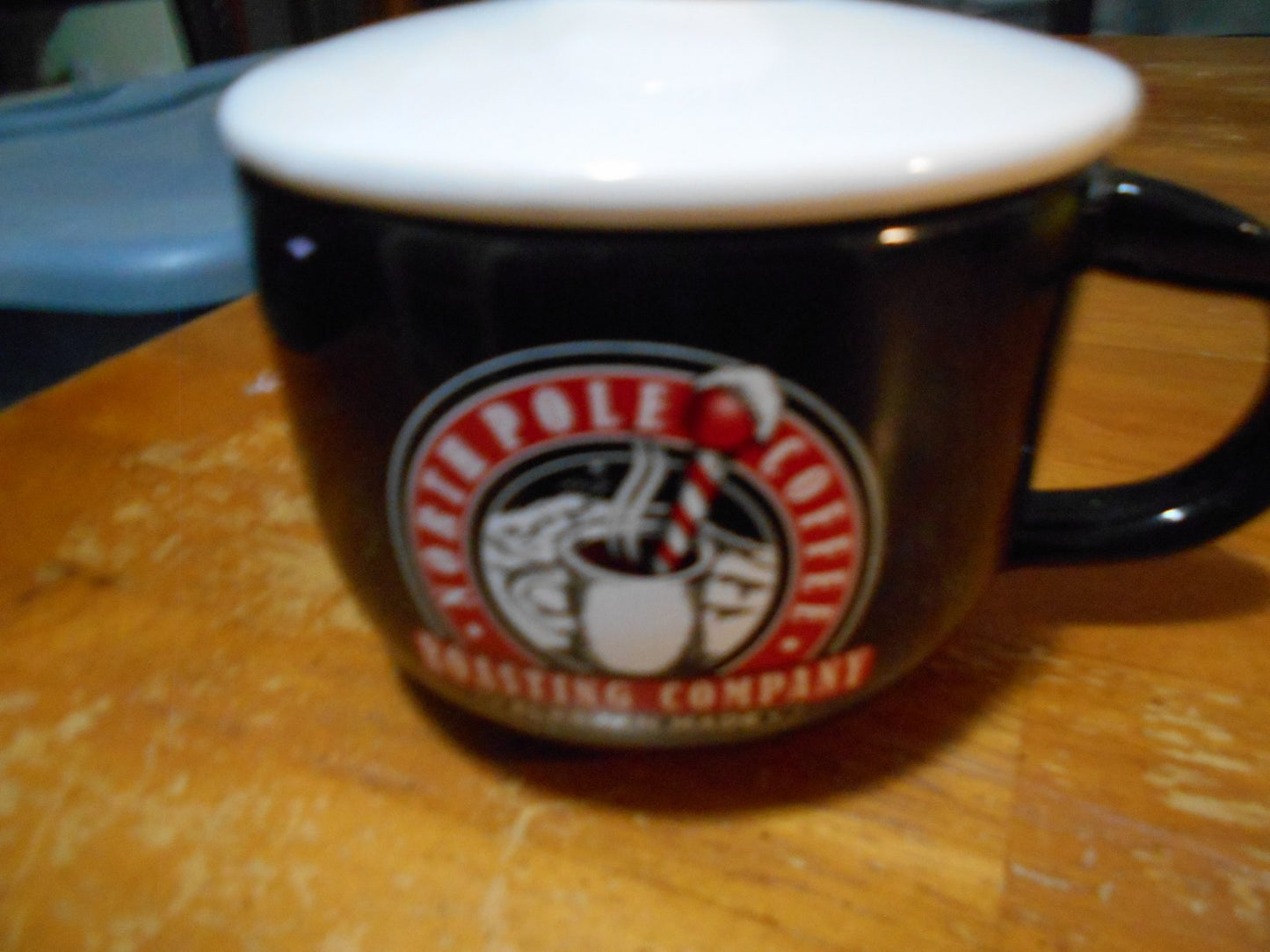 Porcelain North Pole Large Coffee Mug W/ Cover