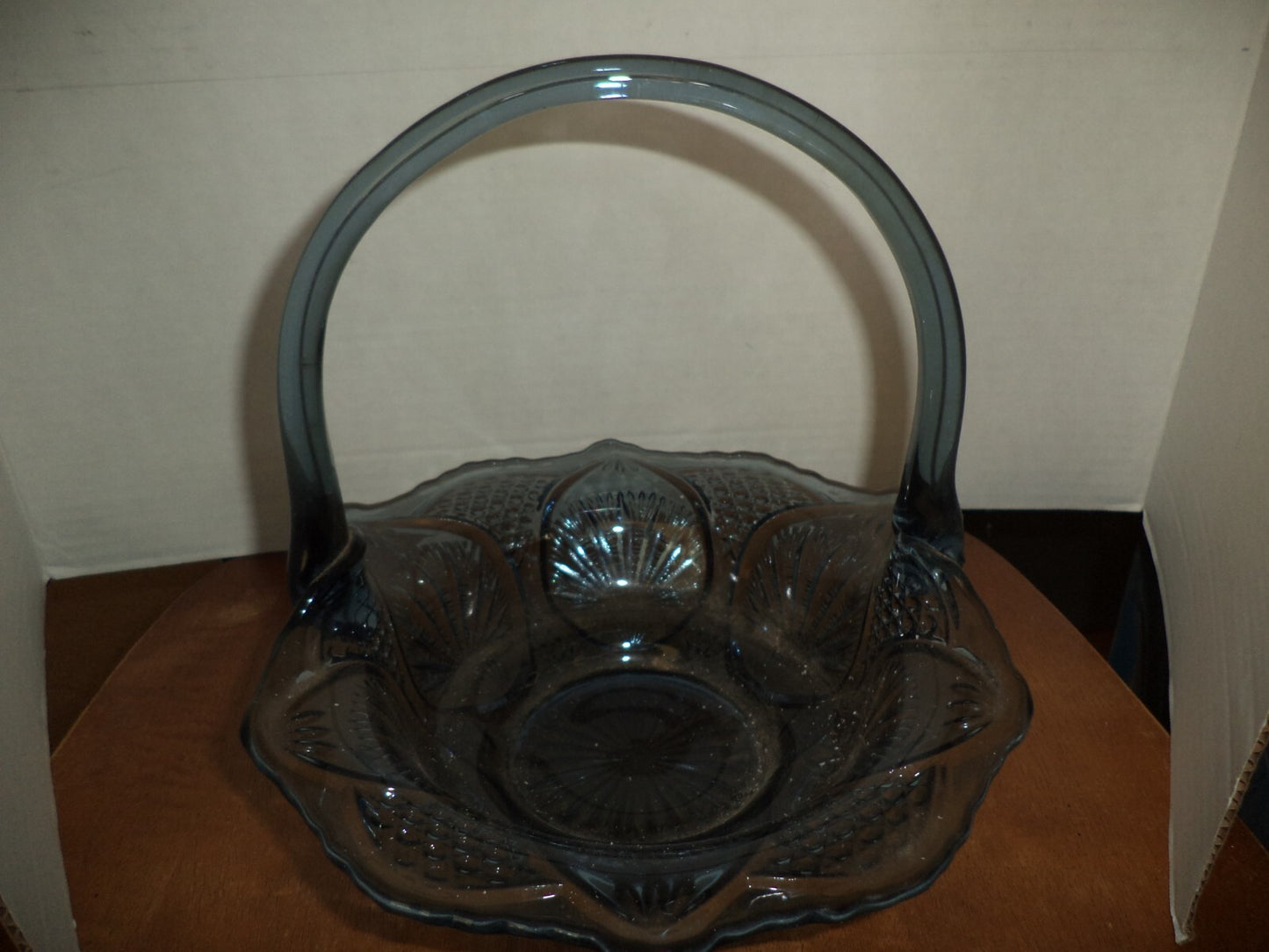 Heavy Blue Candy Dish With Handle