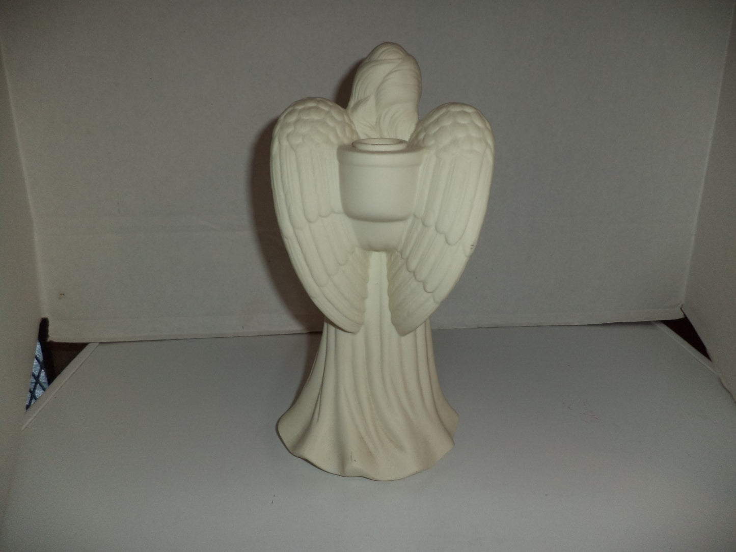 Vintage Angel Taper Holder W / Harp