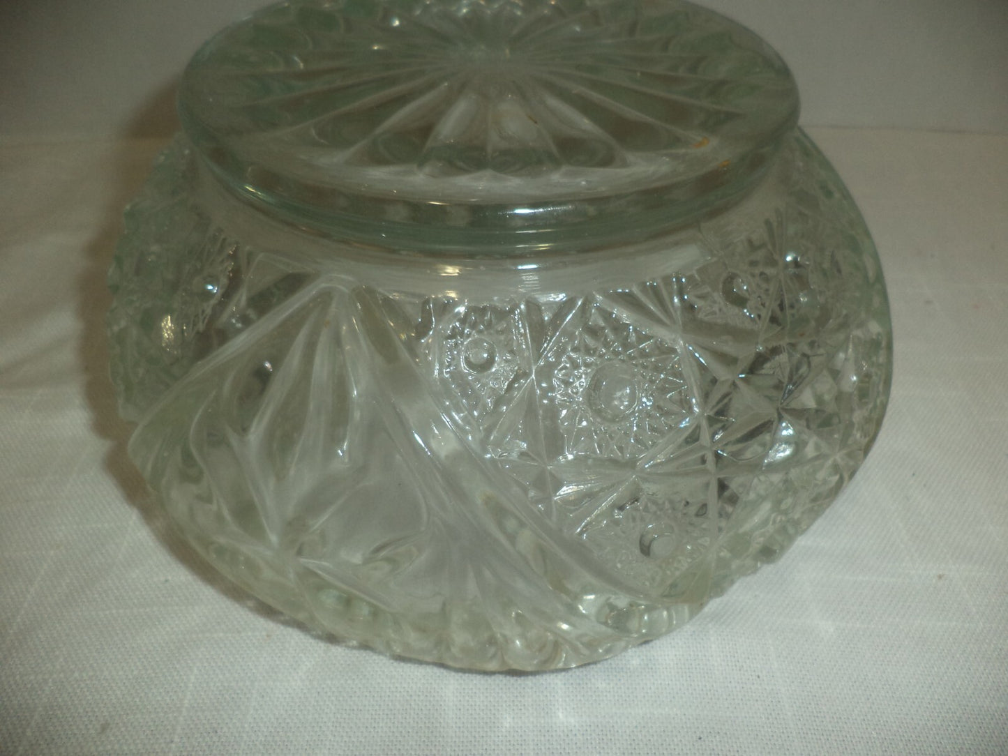 Pressed Scalloped Sawtooth Cut Glass Bowl