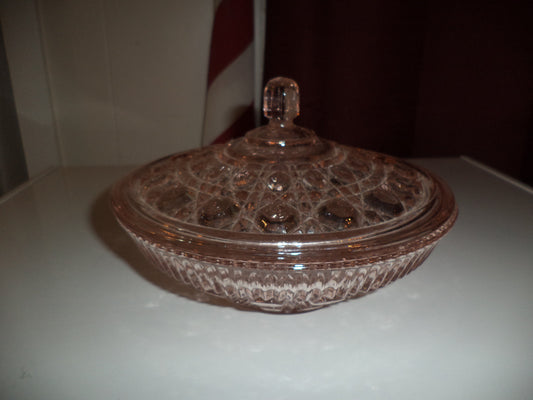 Diamond Cut Indiana Pink Candy Dish