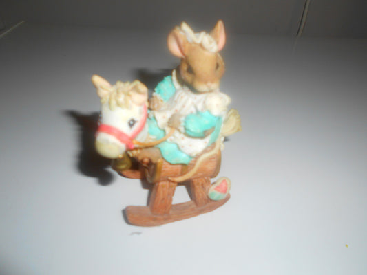 Enesco Priscilla Hillman Mouse Tales Figurine I Had a Little Hobby Horse 1995