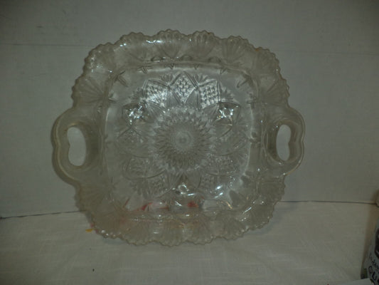 Vintage Pasari 3-footed Dish Indonesia Crystal Clear Candy Dip Appetizer Cracker