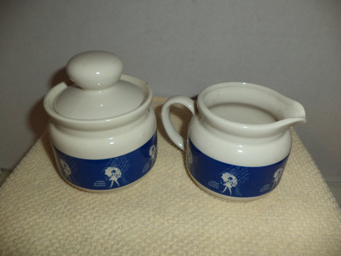 Morton Salt Mugs & Creamer & Sugar Set