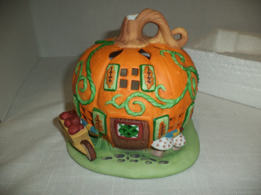 Partylite Retired Pumpkin Patch Cottage Tealight Candle Holder