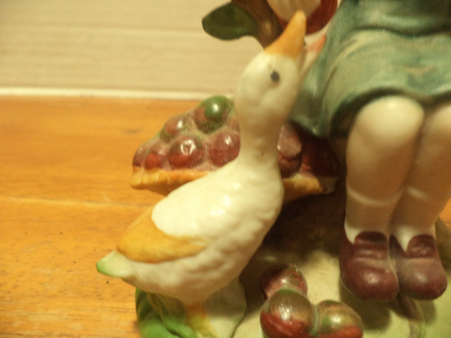 Girl Sitting In A Apple Tree Feeding A Duck Figurine