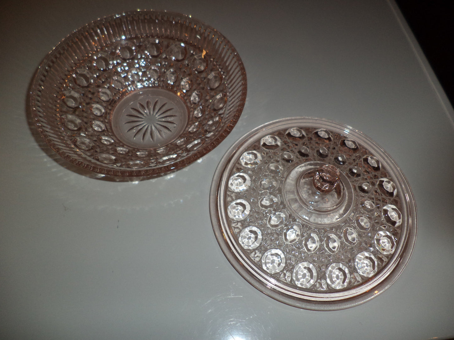 Diamond Cut Indiana Pink Candy Dish